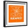 Orange Map of Budapest-NaxArt-Framed Premium Giclee Print