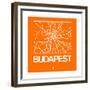 Orange Map of Budapest-NaxArt-Framed Premium Giclee Print