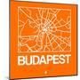 Orange Map of Budapest-NaxArt-Mounted Premium Giclee Print