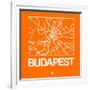 Orange Map of Budapest-NaxArt-Framed Art Print