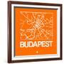 Orange Map of Budapest-NaxArt-Framed Art Print