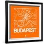 Orange Map of Budapest-NaxArt-Framed Art Print