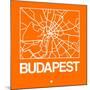 Orange Map of Budapest-NaxArt-Mounted Art Print