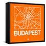 Orange Map of Budapest-NaxArt-Framed Stretched Canvas