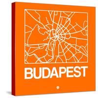 Orange Map of Budapest-NaxArt-Stretched Canvas