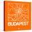 Orange Map of Budapest-NaxArt-Stretched Canvas