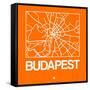 Orange Map of Budapest-NaxArt-Framed Stretched Canvas