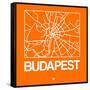 Orange Map of Budapest-NaxArt-Framed Stretched Canvas