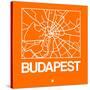 Orange Map of Budapest-NaxArt-Stretched Canvas