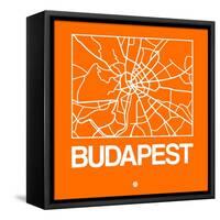 Orange Map of Budapest-NaxArt-Framed Stretched Canvas