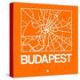 Orange Map of Budapest-NaxArt-Stretched Canvas