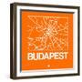 Orange Map of Budapest-NaxArt-Framed Art Print