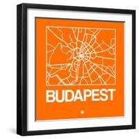 Orange Map of Budapest-NaxArt-Framed Art Print