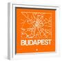 Orange Map of Budapest-NaxArt-Framed Art Print