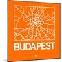 Orange Map of Budapest-NaxArt-Mounted Art Print