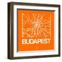 Orange Map of Budapest-NaxArt-Framed Art Print