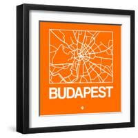 Orange Map of Budapest-NaxArt-Framed Art Print