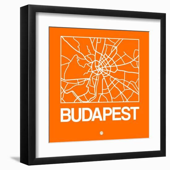 Orange Map of Budapest-NaxArt-Framed Art Print