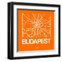 Orange Map of Budapest-NaxArt-Framed Art Print