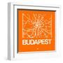 Orange Map of Budapest-NaxArt-Framed Art Print