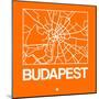 Orange Map of Budapest-NaxArt-Mounted Art Print