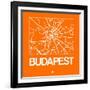 Orange Map of Budapest-NaxArt-Framed Art Print