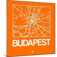 Orange Map of Budapest-NaxArt-Mounted Art Print