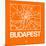 Orange Map of Budapest-NaxArt-Mounted Art Print