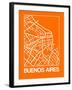 Orange Map of Buenos Aires-NaxArt-Framed Art Print