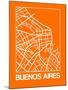 Orange Map of Buenos Aires-NaxArt-Mounted Art Print