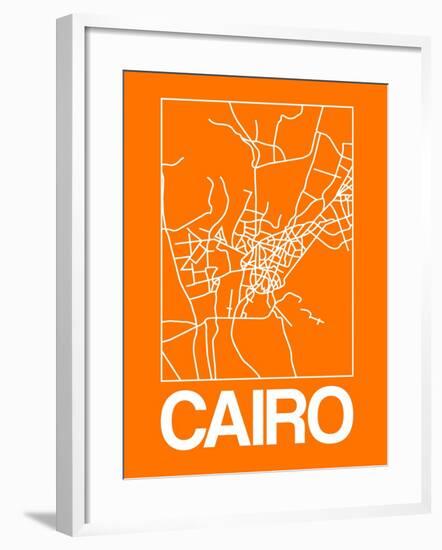 Orange Map of Cairo-NaxArt-Framed Art Print