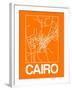 Orange Map of Cairo-NaxArt-Framed Art Print