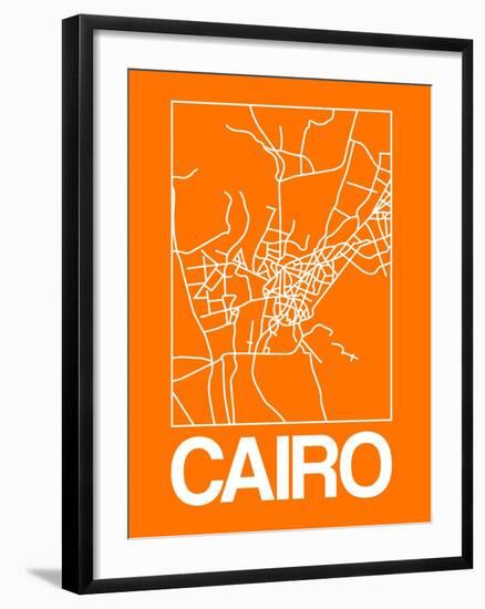 Orange Map of Cairo-NaxArt-Framed Art Print