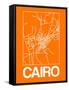 Orange Map of Cairo-NaxArt-Framed Stretched Canvas