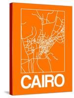 Orange Map of Cairo-NaxArt-Stretched Canvas