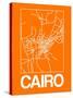 Orange Map of Cairo-NaxArt-Stretched Canvas