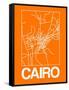 Orange Map of Cairo-NaxArt-Framed Stretched Canvas