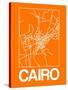 Orange Map of Cairo-NaxArt-Stretched Canvas