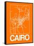 Orange Map of Cairo-NaxArt-Framed Stretched Canvas