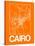 Orange Map of Cairo-NaxArt-Stretched Canvas
