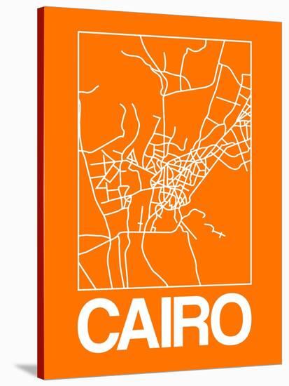 Orange Map of Cairo-NaxArt-Stretched Canvas