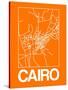 Orange Map of Cairo-NaxArt-Stretched Canvas