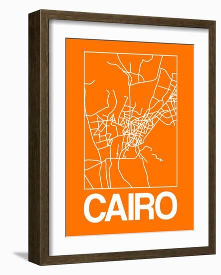 Orange Map of Cairo-NaxArt-Framed Art Print