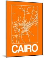 Orange Map of Cairo-NaxArt-Mounted Art Print