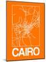 Orange Map of Cairo-NaxArt-Mounted Art Print