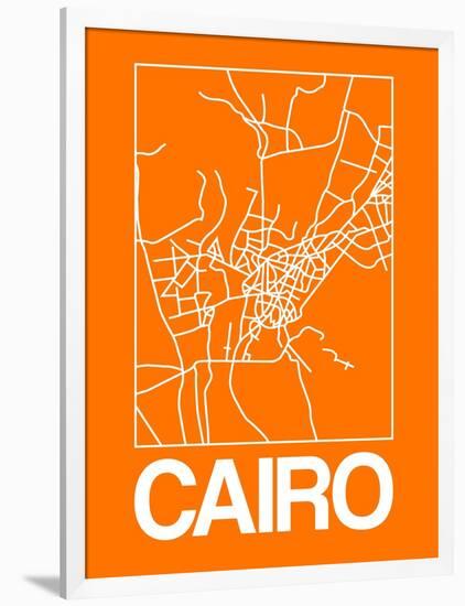 Orange Map of Cairo-NaxArt-Framed Art Print