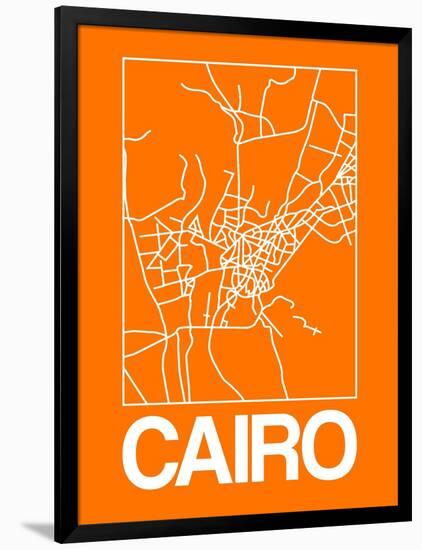 Orange Map of Cairo-NaxArt-Framed Art Print