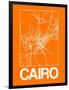 Orange Map of Cairo-NaxArt-Framed Art Print