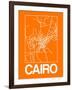 Orange Map of Cairo-NaxArt-Framed Art Print