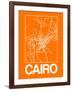 Orange Map of Cairo-NaxArt-Framed Art Print